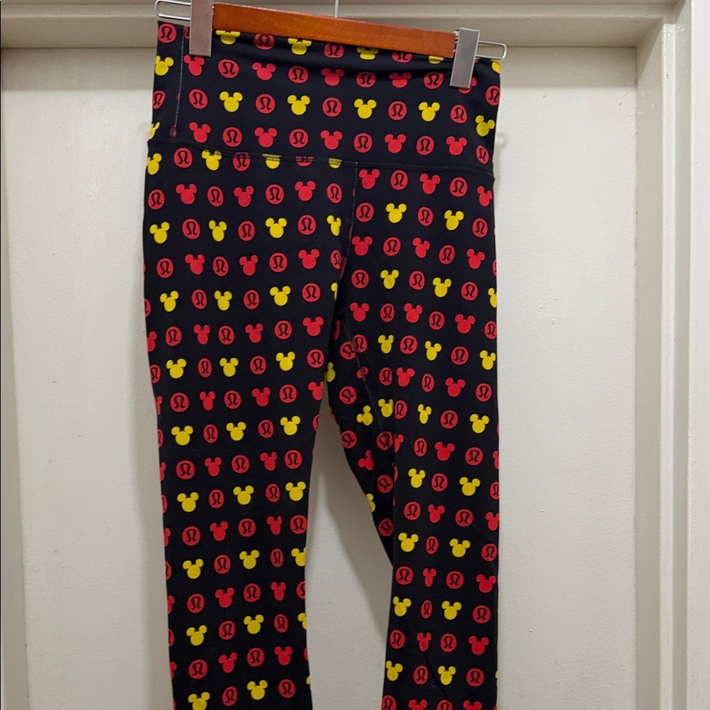 lululemon athletica Kids Black Leggings with Red & Yellow Mickey Print